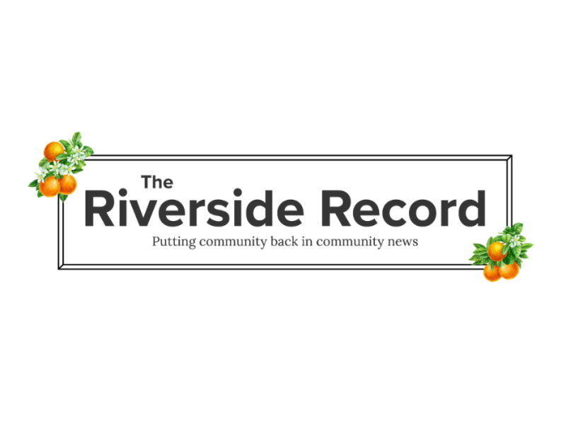 A white background with the logo for The Riverside Record in the center.