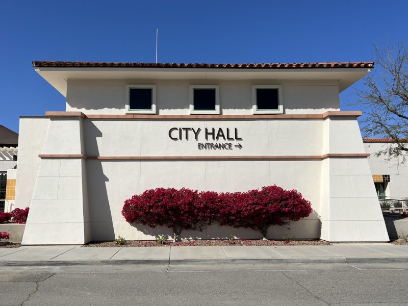 A photo of the exterior of La Quinta City Hall.