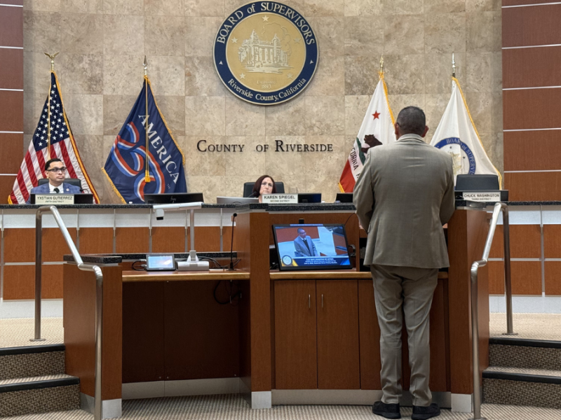 Riverside County ROV Art Tinoco addresses the supervisors.