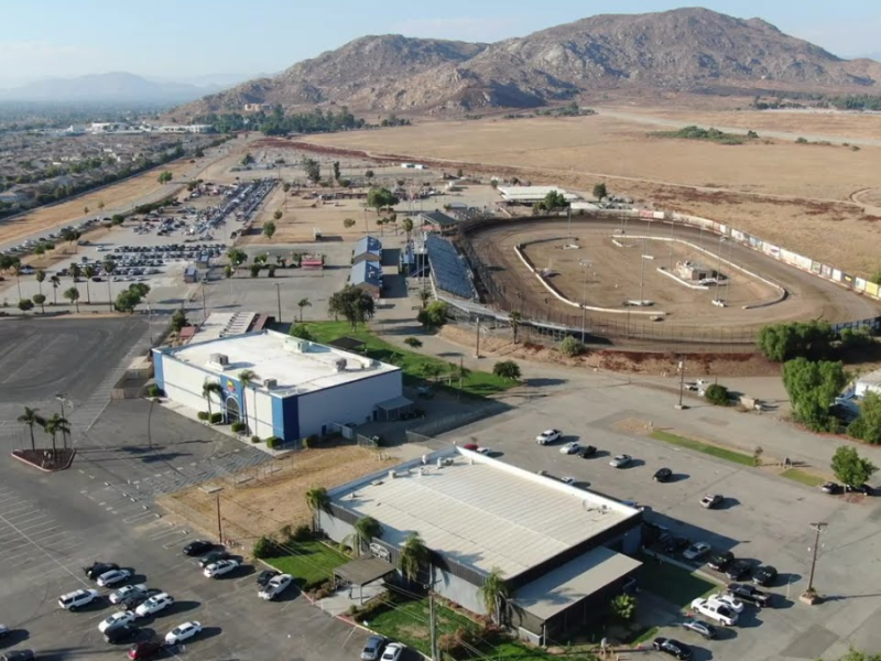 An aerial image of the Southern California Fairgrounds in Perris.